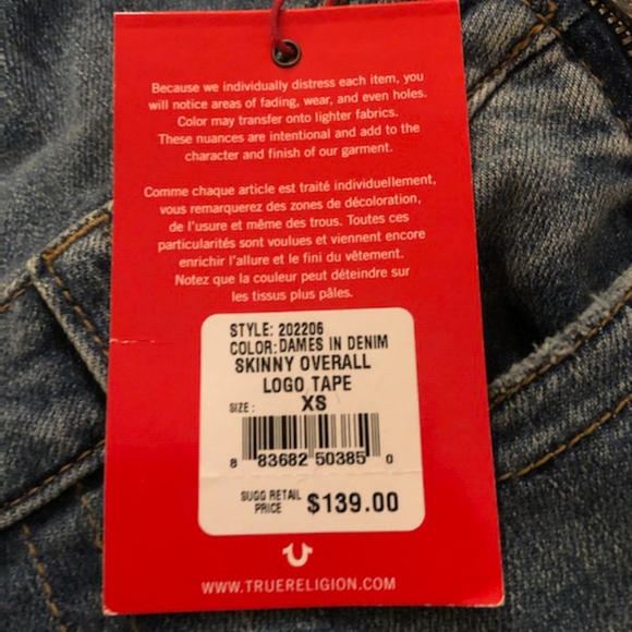 True Religion overall - Picture 5 of 6